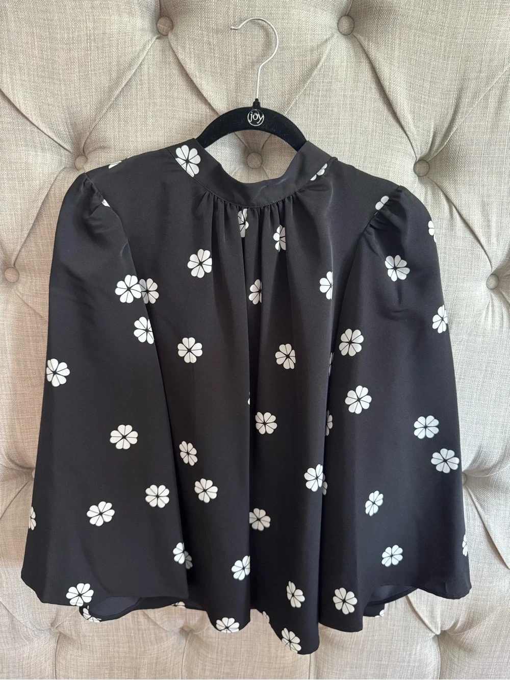 kate spade Black Blouse with White Daisy Print